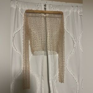 Beach bunny lock and glisten Pearl mesh top size large